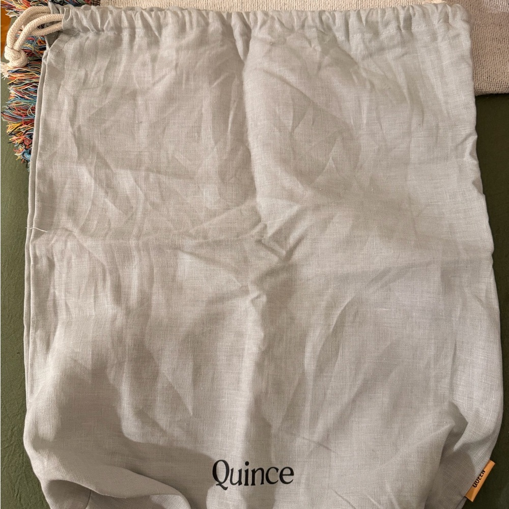 Quince Soft Gray Drawstring Pouch